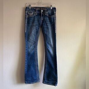 Rock Revival Signy Mid Rise Bootcut Jeans Dark Wash Size 25